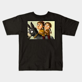 Mom and friend on the donkey Kids T-Shirt